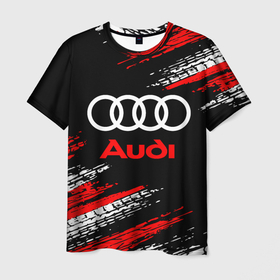 Мужская футболка 3D с принтом AUDI. в Тюмени, 100% полиэфир | прямой крой, круглый вырез горловины, длина до линии бедер | 2020 | audi | auto | sport | авто | автомобиль | автомобильные | ауди | бренд | марка | машины | спорт