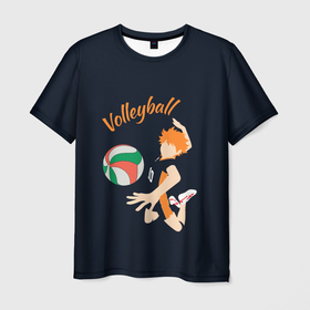 Мужская футболка 3D с принтом Волейбол в Курске, 100% полиэфир | прямой крой, круглый вырез горловины, длина до линии бедер | volleyball | волейбол | волейболист | игра | мяч | спорт | спортсмен | я люблю волейбол