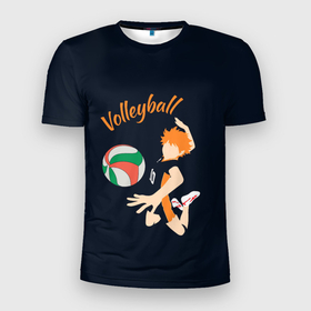 Мужская футболка 3D спортивная с принтом Волейбол в Кировске, 100% полиэстер с улучшенными характеристиками | приталенный силуэт, круглая горловина, широкие плечи, сужается к линии бедра | volleyball | волейбол | волейболист | игра | мяч | спорт | спортсмен | я люблю волейбол