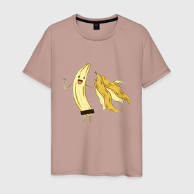 Мужская футболка хлопок с принтом Голый Банан в Петрозаводске, 100% хлопок | прямой крой, круглый вырез горловины, длина до линии бедер, слегка спущенное плечо. | Тематика изображения на принте: banana | cute | funny | humor | naked | бананы | без кожицы | без кожуры | забавная | забавный | милый | очищенный | позирует | прикол | прикольный | прямоугольник | смешная | смешной | улыбка | эксгибиционизм | эк