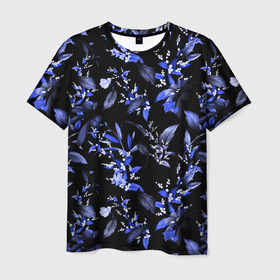 Мужская футболка 3D с принтом Ночные цветы , 100% полиэфир | прямой крой, круглый вырез горловины, длина до линии бедер | весна | дача | летние цветы | летняя | лето | паттерн | розы | сад | свежесть | текстуры | узор | цветы