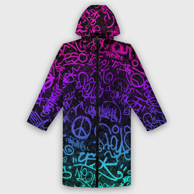 Дождевик унисекс 3D с принтом Граффити Neon в Новосибирске,  |  | blue | cyberpunk | drawing | graffiti | lettering | neon | paint | purple | text | брызги | граффити | киберпанк | краска | надписи | неон | рисунок | синий | текст | фиолетовый