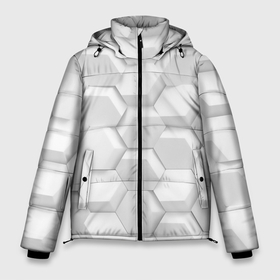 Мужская зимняя куртка 3D с принтом 3D WHITE в Екатеринбурге, верх — 100% полиэстер; подкладка — 100% полиэстер; утеплитель — 100% полиэстер | длина ниже бедра, свободный силуэт Оверсайз. Есть воротник-стойка, отстегивающийся капюшон и ветрозащитная планка. 

Боковые карманы с листочкой на кнопках и внутренний карман на молнии. | Тематика изображения на принте: 3d кубики | 3д кубики | sport | абстракция | брызги | краска | кубики | линии | паттерн | спорт | спортивная | спортивный стиль | стиль | текстуры | тренировка | узор