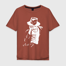 Мужская футболка хлопок Oversize с принтом King of music в Курске, 100% хлопок | свободный крой, круглый ворот, “спинка” длиннее передней части | король | мужчина | музыка | певец | поп | поп музыка | танцор | черно белый | шляпа