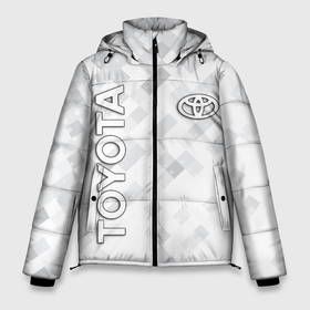 Мужская зимняя куртка 3D с принтом TOYOTA в Санкт-Петербурге, верх — 100% полиэстер; подкладка — 100% полиэстер; утеплитель — 100% полиэстер | длина ниже бедра, свободный силуэт Оверсайз. Есть воротник-стойка, отстегивающийся капюшон и ветрозащитная планка. 

Боковые карманы с листочкой на кнопках и внутренний карман на молнии. | toyota | авто | автомобиль | логотип | марка | машина | надпись | текстура | тоета | тойота