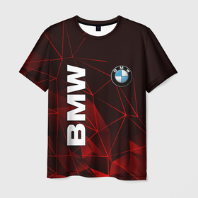 Мужская футболка 3D с принтом BMW в Екатеринбурге, 100% полиэфир | прямой крой, круглый вырез горловины, длина до линии бедер | bmw | авто | автомобиль | бмв | логотип | марка | машина | надпись | текстура