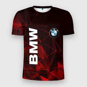 Мужская футболка 3D спортивная с принтом BMW в Екатеринбурге, 100% полиэстер с улучшенными характеристиками | приталенный силуэт, круглая горловина, широкие плечи, сужается к линии бедра | bmw | авто | автомобиль | бмв | логотип | марка | машина | надпись | текстура