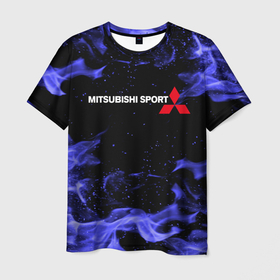 Мужская футболка 3D с принтом MITSUBISHI в Петрозаводске, 100% полиэфир | прямой крой, круглый вырез горловины, длина до линии бедер | mitsubishi | авто | автомобиль | лого | логотип | митсубиси | митсубиши | текстура