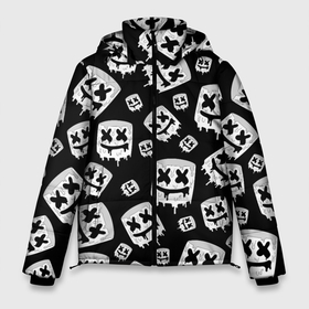 Мужская зимняя куртка 3D с принтом MARSHMELLO в Петрозаводске, верх — 100% полиэстер; подкладка — 100% полиэстер; утеплитель — 100% полиэстер | длина ниже бедра, свободный силуэт Оверсайз. Есть воротник-стойка, отстегивающийся капюшон и ветрозащитная планка. 

Боковые карманы с листочкой на кнопках и внутренний карман на молнии. | marshmello | music | зефир | зефирка | лого | лого marshmello | лого маршмеллоу | логотип | логотип marshmello | логотип маршмеллоу | маршиеллоу | маска | молния | музыка | музыкант