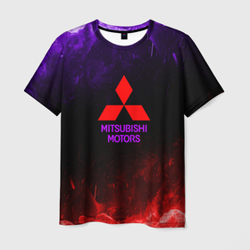 Мужская футболка 3D с принтом Mitsubishi в Петрозаводске, 100% полиэфир | прямой крой, круглый вырез горловины, длина до линии бедер | evo | mitsubishi | mitsubishi 10 | mitsubishi 9 | mitsubishi форма | sport | авто | митсубиси | митсубиши | спорт | эвик | эво