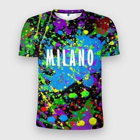 Мужская футболка 3D спортивная с принтом Milano , 100% полиэстер с улучшенными характеристиками | приталенный силуэт, круглая горловина, широкие плечи, сужается к линии бедра | fashion | italy | milano | paint | vanguard | авангард | италия | краска | милан | мода | надпись | текст | фраза