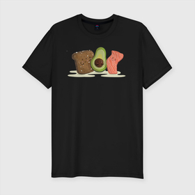 Мужская футболка хлопок Slim с принтом Бутерброд из авокадо в Курске, 92% хлопок, 8% лайкра | приталенный силуэт, круглый вырез ворота, длина до линии бедра, короткий рукав | avocado | авокадо | веганство | вегетарианство | еда | зеленый | земля | зож | листья | овощи | позиция | природа | фрукты