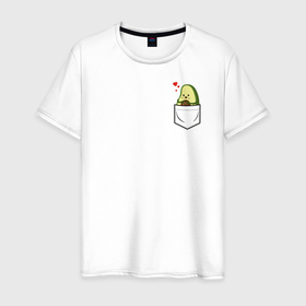 Мужская футболка хлопок с принтом Авокадо в кармане в Санкт-Петербурге, 100% хлопок | прямой крой, круглый вырез горловины, длина до линии бедер, слегка спущенное плечо. | avocado | авокадо | веганство | вегетарианство | еда | зеленый | земля | зож | листья | овощи | позиция | природа | фрукты