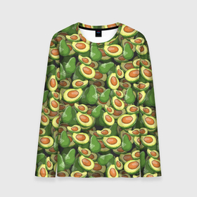 Мужской лонгслив 3D с принтом avocado в Белгороде, 100% полиэстер | длинные рукава, круглый вырез горловины, полуприлегающий силуэт | avocado | авокадо | веганство | вегетарианство | еда | зеленый | земля | зож | листья | овощи | позиция | природа | фрукты