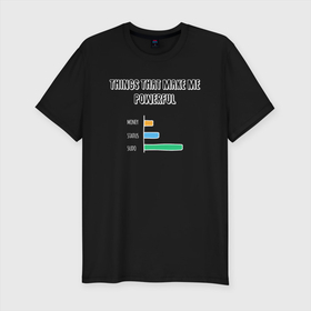 Мужская футболка хлопок Slim с принтом SUDO дает Силу в Белгороде, 92% хлопок, 8% лайкра | приталенный силуэт, круглый вырез ворота, длина до линии бедра, короткий рукав | Тематика изображения на принте: coding | it | programming | sudo | кодинг | прогер | программирование | программист