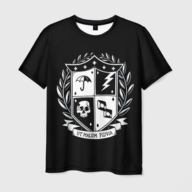 Мужская футболка 3D с принтом Академия Амбрелла в Тюмени, 100% полиэфир | прямой крой, круглый вырез горловины, длина до линии бедер | academy | netflix | the | umbrella | академия | амбрелла | сериал