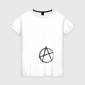 Женская футболка хлопок с принтом Я анархист в Екатеринбурге, 100% хлопок | прямой крой, круглый вырез горловины, длина до линии бедер, слегка спущенное плечо | анархист | без власти | мировоззрение