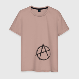 Мужская футболка хлопок с принтом Я анархист в Кировске, 100% хлопок | прямой крой, круглый вырез горловины, длина до линии бедер, слегка спущенное плечо. | анархист | без власти | мировоззрение