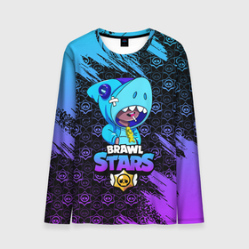 Мужской лонгслив 3D с принтом BRAWL STARS LEON SHARK в городе Новоалтайск, 100% полиэстер | длинные рукава, круглый вырез горловины, полуприлегающий силуэт | bibi | brawl | brawl stars | crow | leon | stars | бравл | бравл старс | браво старс | игра | компьютерная | кров | леон | онлайн | старс