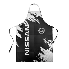 Фартук 3D с принтом NISSAN в городе Новоалтайск, 100% полиэстер | общий размер — 65 х 85 см, ширина нагрудника — 26 см, горловина — 53 см, длина завязок — 54 см, общий обхват в поясе — 173 см. Принт на завязках и на горловине наносится с двух сторон, на основной части фартука — только с внешней стороны | nissan | авто | автомобиль | логотип | марка | машина | надпись | нисан | текстура