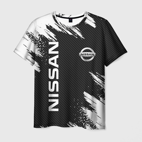 Мужская футболка 3D с принтом NISSAN , 100% полиэфир | прямой крой, круглый вырез горловины, длина до линии бедер | nissan | авто | автомобиль | логотип | марка | машина | надпись | нисан | текстура