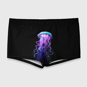 Мужские купальные плавки 3D с принтом Jellyfish в Белгороде, Полиэстер 85%, Спандекс 15% |  | Тематика изображения на принте: art | black. neon | jellyfish | медуза