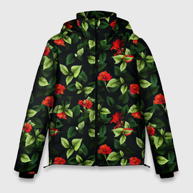 Мужская зимняя куртка 3D с принтом Цветочный сад в Тюмени, верх — 100% полиэстер; подкладка — 100% полиэстер; утеплитель — 100% полиэстер | длина ниже бедра, свободный силуэт Оверсайз. Есть воротник-стойка, отстегивающийся капюшон и ветрозащитная планка. 

Боковые карманы с листочкой на кнопках и внутренний карман на молнии. | весна | дача | летние цветы | летняя | лето | паттерн | розы | сад | свежесть | текстуры | узор | цветы