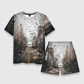 Мужской костюм с шортами 3D с принтом Дождь капли на стекле город в Белгороде,  |  | абстракция | блики | боке | вода | город | градиент | дождь | дорога | капли | капли на стекле | круги | лето | пасмурно | природа | роса | свет | симметрия | темный | фото
