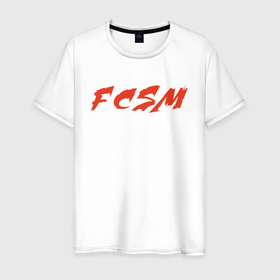 Мужская футболка хлопок с принтом FCSM , 100% хлопок | прямой крой, круглый вырез горловины, длина до линии бедер, слегка спущенное плечо. | fc spartak | fcsm | spartak | spartak moscow | красно белые | спартак | спартак москва | фк спартак | фксм