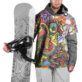 Накидка на куртку 3D с принтом ПСИХОДЕЛИКА   PSYHODELICA в Курске, 100% полиэстер |  | abstract | abstraction | color | geometry | paitnt | psy | абстракция | геометрия | краски | неоновые | психоделика