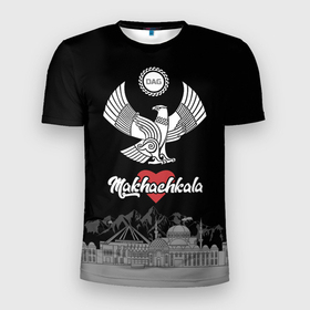 Мужская футболка 3D спортивная с принтом Дагестан Махачкала в Курске, 100% полиэстер с улучшенными характеристиками | приталенный силуэт, круглая горловина, широкие плечи, сужается к линии бедра | capital | city | dagestan | eagle | heart | makhachkala | mountains | north caucasus | republic | sun | город | горы | дагестан | махачкала | орел | республика | северо кавказ | сердце | солнце | столица
