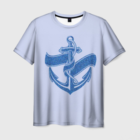 Мужская футболка 3D с принтом Якорь(ВМФ) в Кировске, 100% полиэфир | прямой крой, круглый вырез горловины, длина до линии бедер | вмф | военно морской флот | день вмф | корабли | море | праздник вмф