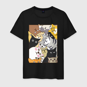 Мужская футболка хлопок с принтом Котики Шпионы в Кировске, 100% хлопок | прямой крой, круглый вырез горловины, длина до линии бедер, слегка спущенное плечо. | Тематика изображения на принте: anime | art | casual | cat | cats | cute | funny | kawaii | kitty | meme | memes | pussy | selfie | аниме | арт | животные | каваи | кавай | кот | коте | котик | котики | коты | кошка | кэжуал | мем | мемы | милота | приколы | прикольные | се