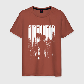 Мужская футболка хлопок с принтом Siren Head в Санкт-Петербурге, 100% хлопок | прямой крой, круглый вырез горловины, длина до линии бедер, слегка спущенное плечо. | game | scp | siren head | игра | лес | монстр | персонаж | сирена | сиреноголовый | хоррор | чудовище