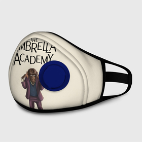 Маска из неопрена с принтом The umbrella academy в Новосибирске, неопрен 100% | Форма огибающая нос. Резинки для ушей с дополнительной резинкой на затылке. Клапан для выдоха для активного дыхания при занятиях спортом. Эластичный материал маски и окантовки для лучшего растяжения и прилегания маски.  | dark horse comics | netflix | the umbrella academy | umbrella | академия амбрелла | белая скрипка | бен харгривз | комикс | комильфо | космобой | кракен | реджинальд харгривз | сеанс | слух