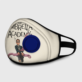 Маска из неопрена с принтом The umbrella academy в Новосибирске, неопрен 100% | Форма огибающая нос. Резинки для ушей с дополнительной резинкой на затылке. Клапан для выдоха для активного дыхания при занятиях спортом. Эластичный материал маски и окантовки для лучшего растяжения и прилегания маски.  | dark horse comics | netflix | the umbrella academy | umbrella | академия амбрелла | белая скрипка | бен харгривз | комикс | комильфо | космобой | кракен | реджинальд харгривз | сеанс | слух