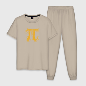 Мужская пижама хлопок с принтом Pi , 100% хлопок | брюки и футболка прямого кроя, без карманов, на брюках мягкая резинка на поясе и по низу штанин
 | Тематика изображения на принте: engineer | math | nerd | sience | инженер