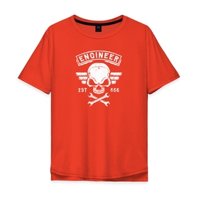 Мужская футболка хлопок Oversize с принтом Engineer в Тюмени, 100% хлопок | свободный крой, круглый ворот, “спинка” длиннее передней части | engineer | math | nerd | sience | инженер