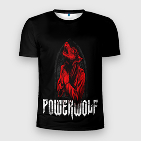 Мужская футболка 3D спортивная с принтом POWERWOLF в Белгороде, 100% полиэстер с улучшенными характеристиками | приталенный силуэт, круглая горловина, широкие плечи, сужается к линии бедра | hardcore | metal | music | powerwolf | punk | rock | волки | метал | музыка | панк | рок