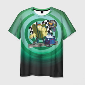 Мужская футболка 3D с принтом Tiny and Bella Team в Тюмени, 100% полиэфир | прямой крой, круглый вырез горловины, длина до линии бедер | vdosadir | wacky races | безумные гонки | бэлла | тини | ханна барбера