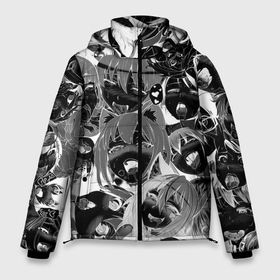 Мужская зимняя куртка 3D с принтом AHEGAO АХЕГАО NEGATIVE в Екатеринбурге, верх — 100% полиэстер; подкладка — 100% полиэстер; утеплитель — 100% полиэстер | длина ниже бедра, свободный силуэт Оверсайз. Есть воротник-стойка, отстегивающийся капюшон и ветрозащитная планка. 

Боковые карманы с листочкой на кнопках и внутренний карман на молнии. | ahegao | kawai | kowai | oppai | otaku | senpai | sugoi | waifu | yandere | ахегао | ковай | отаку | семпай | сенпай | сэмпай | яндере