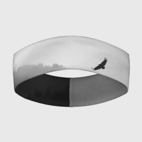 Повязка на голову 3D с принтом ОРЁЛ НАД ЛЕСОМ ,  |  | bird | dark | fog | forest | heaven | jh k | ktc | sky | texture | деревья | животные | лес | небо | орел | природа | птица | птицы | текстуры | тёмный лес | туман