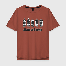 Мужская футболка хлопок Oversize с принтом Analog в Петрозаводске, 100% хлопок | свободный крой, круглый ворот, “спинка” длиннее передней части | engineer | math | nerd | sience | инженер