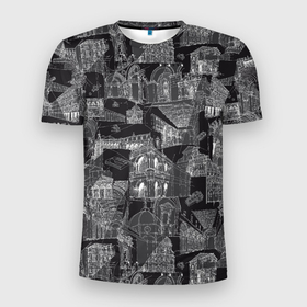 Мужская футболка 3D Slim с принтом дома в Петрозаводске, 100% полиэстер с улучшенными характеристиками | приталенный силуэт, круглая горловина, широкие плечи, сужается к линии бедра | architecture | general plan 
architect | архитектор | архитектура | генплан | знание