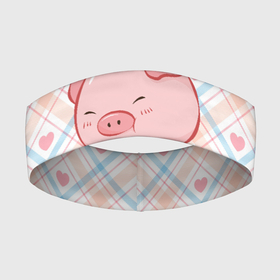 Повязка на голову 3D с принтом Свинка ест пончик в Курске,  |  | Тематика изображения на принте: арт | еда | животное | животные | картинка | кушать | люблю покупать | милая | обжора | обжорство | рисунок | свинина | свинка | свиньи | свинья | свинюшка | толстая | толстый