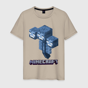Мужская футболка хлопок с принтом Minecraft в Санкт-Петербурге, 100% хлопок | прямой крой, круглый вырез горловины, длина до линии бедер, слегка спущенное плечо. | minecraft | копатель | кубики | майкрафт | майнкрафт | мморг | мультиплеер | пиксели | пиксельная игра | развивающая игра | рпг | строительство | стройка
