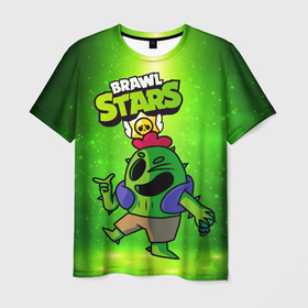 Мужская футболка 3D с принтом Спайк brawl stars Spike в Санкт-Петербурге, 100% полиэфир | прямой крой, круглый вырез горловины, длина до линии бедер | brawl | brawl stars | brawlstars | brawl_stars | jessie | spike | бравл | бравлстарс | спайк