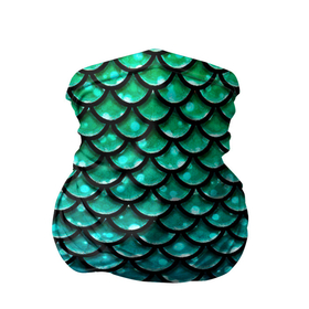 Бандана-труба 3D с принтом Змеиная кожа в Новосибирске, 100% полиэстер, ткань с особыми свойствами — Activecool | плотность 150‒180 г/м2; хорошо тянется, но сохраняет форму | бирюзовый | блики | зеленый | змея | кожа | свет | синий | чешуя