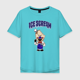 Мужская футболка хлопок Oversize с принтом Ice Scream , 100% хлопок | свободный крой, круглый ворот, “спинка” длиннее передней части | horror | ice scream | neighborhood | аркадный | хоррор