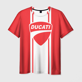 Мужская футболка 3D с принтом DUCATI , 100% полиэфир | прямой крой, круглый вырез горловины, длина до линии бедер | ducati | moto | дукати | мото | мотоспорт